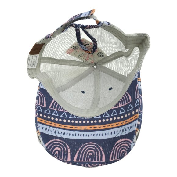 Latched Mama Rainbow Geometric Distressed Ponytail Mesh Strapback Cap Hat NEW - Picture 5 of 12